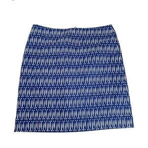 Ann Taylor Blue Patterned Women's Skirt Pencil Short cons